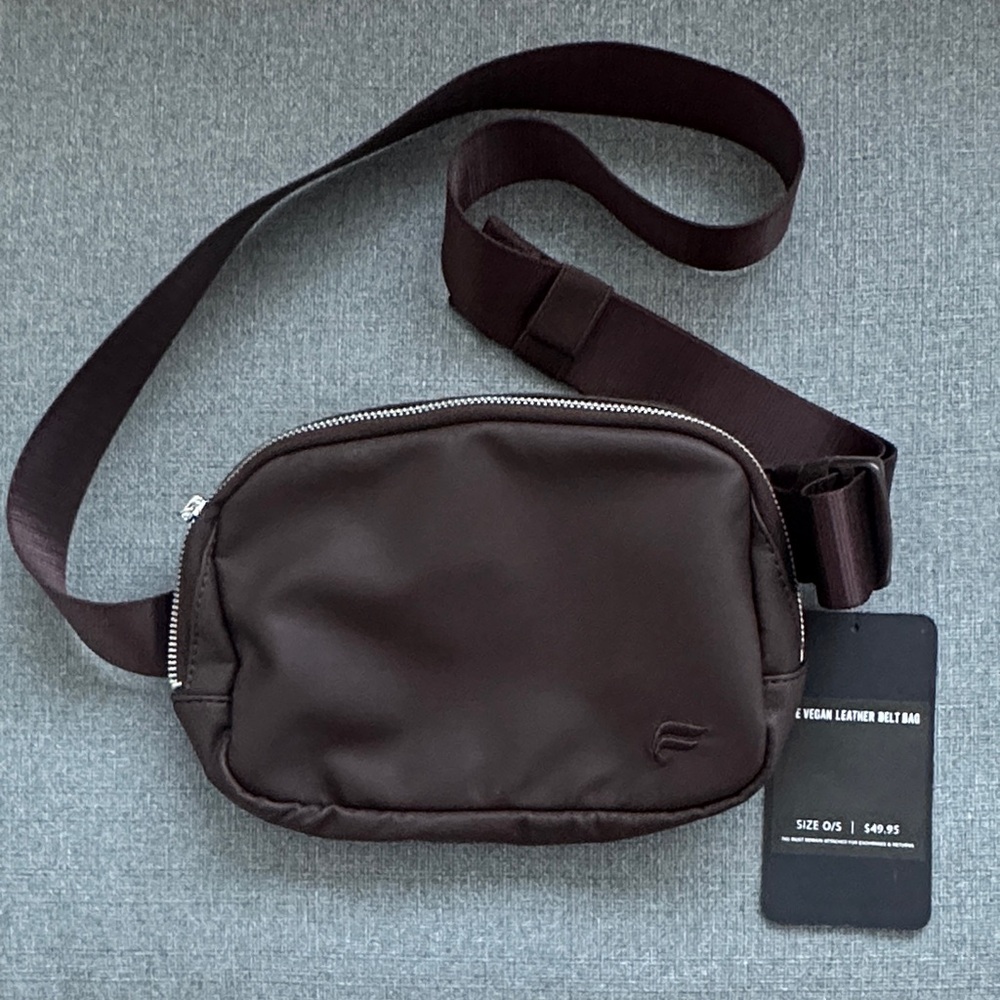 Fabletics Brown Vegan Leather Belt Bag New